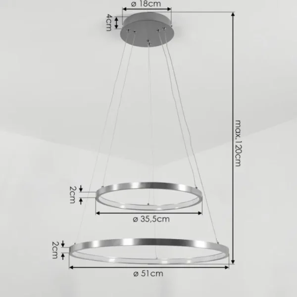 hofstein Suspension Preci LED Nickel mat, 1 lumière* Lampes Modernes