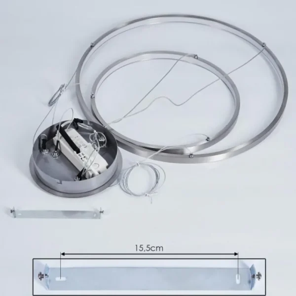hofstein Suspension Preci LED Nickel mat, 1 lumière* Lampes Modernes