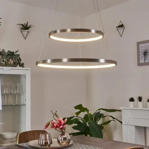 hofstein Suspension Preci LED Nickel mat, 1 lumière* Lampes Modernes