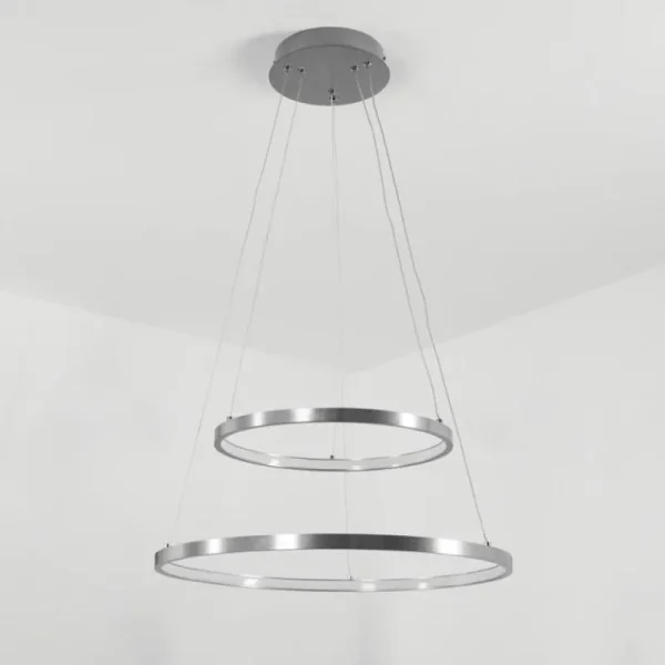 hofstein Suspension Preci LED Nickel mat, 1 lumière* Lampes Modernes