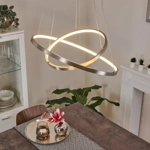 hofstein Suspension Preci LED Nickel mat, 1 lumière* Lampes Modernes