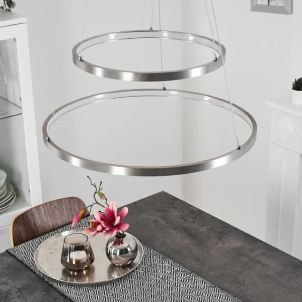 hofstein Suspension Preci LED Nickel mat, 1 lumière* Lampes Modernes
