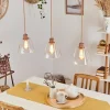 hofstein Suspension Puestito Or, Rose, 3 lumières* Lampes En Verre