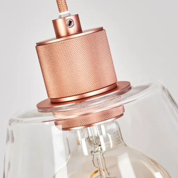 hofstein Suspension Puestito Or, Rose, 1 lumière* Lampes En Verre