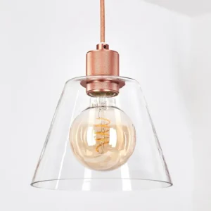 hofstein Suspension Puestito Or, Rose, 1 lumière* Lampes En Verre