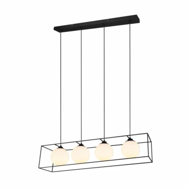 Luminaires Reality Suspension Reality GABBIA Noir, 4 lumières* Lampes En Verre