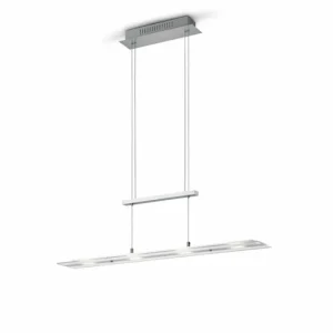 Luminaires Reality Suspension Reality MILOS LED Nickel mat, 4 lumières* Lampes En Verre