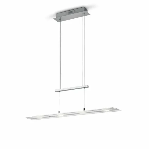 Luminaires Reality Suspension Reality MILOS LED Nickel mat, 4 lumières* Lampes En Verre