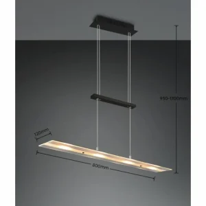 Luminaires Reality Suspension Reality MILOS LED Noir, 4 lumières* Lampes En Verre