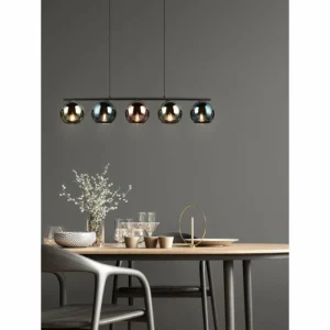 Luminaires Reality Suspension Reality SHELDON Noir, 5 lumières* Lampes En Verre