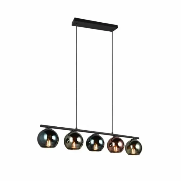 Luminaires Reality Suspension Reality SHELDON Noir, 5 lumières* Lampes En Verre