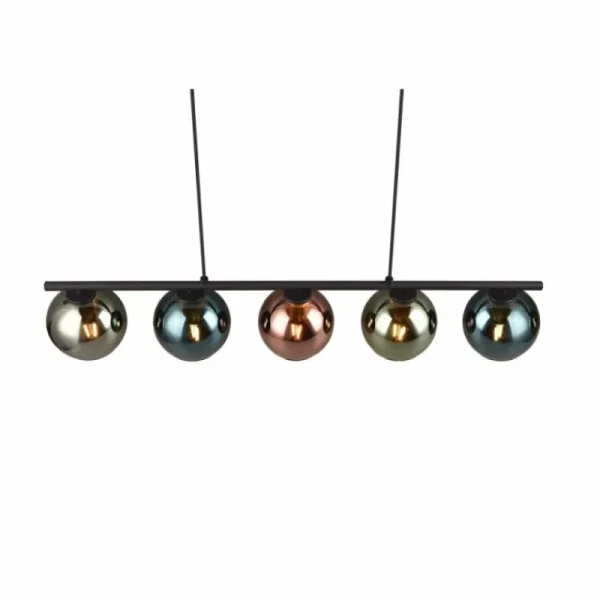 Luminaires Reality Suspension Reality SHELDON Noir, 5 lumières* Lampes En Verre