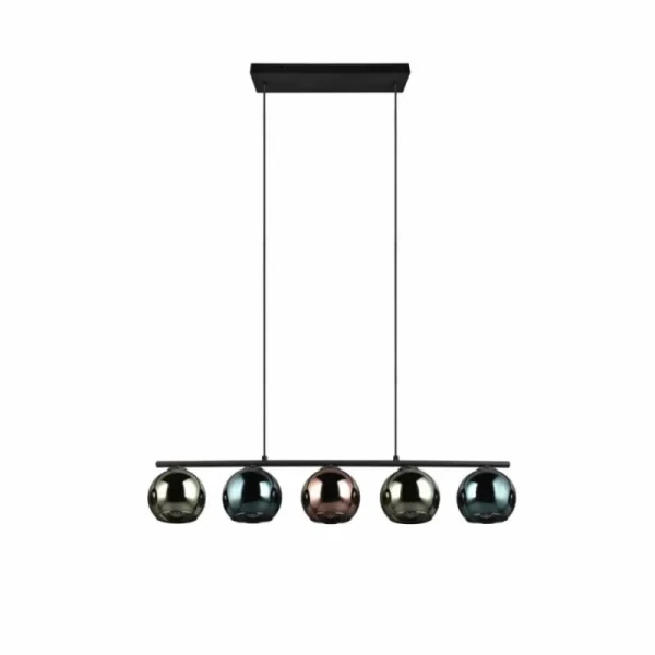 Luminaires Reality Suspension Reality SHELDON Noir, 5 lumières* Lampes En Verre