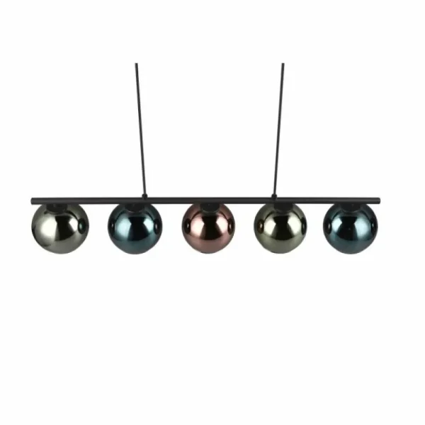 Luminaires Reality Suspension Reality SHELDON Noir, 5 lumières* Lampes En Verre