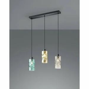 Luminaires Reality Suspension Reality SWIRL Noir, 3 lumières* Lampes En Verre