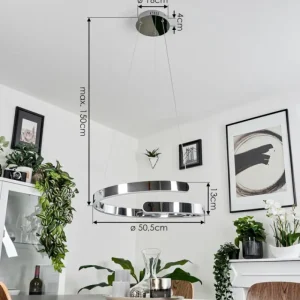 hofstein Suspension Rosemond LED Chrome, 1 lumière* Lampes Modernes