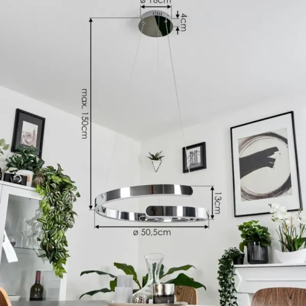 hofstein Suspension Rosemond LED Chrome, 1 lumière* Lampes Modernes
