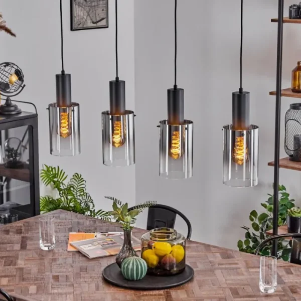 hofstein Suspension Sambour Noir, 4 lumières* Lampes Modernes