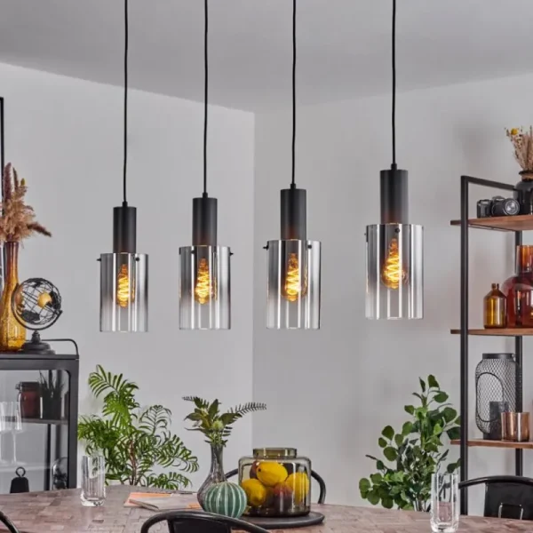 hofstein Suspension Sambour Noir, 4 lumières* Lampes Modernes