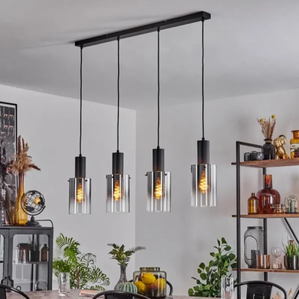 hofstein Suspension Sambour Noir, 4 lumières* Lampes Modernes