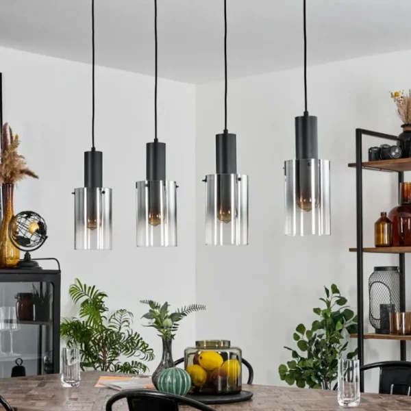 hofstein Suspension Sambour Noir, 4 lumières* Lampes Modernes