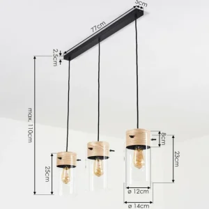 hofstein Suspension Sarteano Noir, 3 lumières* Lampes Modernes