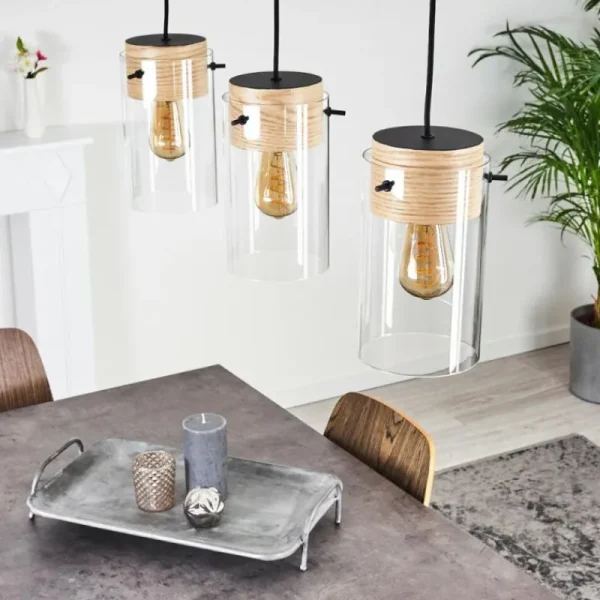 hofstein Suspension Sarteano Noir, 3 lumières* Lampes Modernes