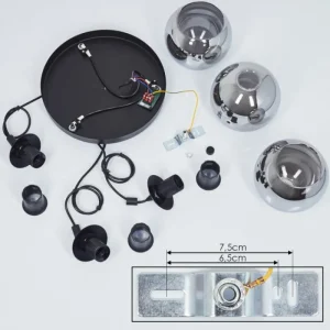 hofstein Suspension Sernf Noir, 3 lumières* Lampes Modernes