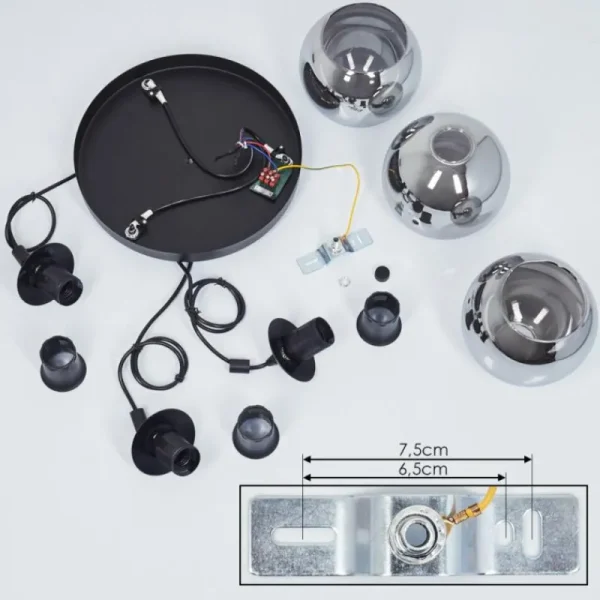 hofstein Suspension Sernf Noir, 3 lumières* Lampes Modernes