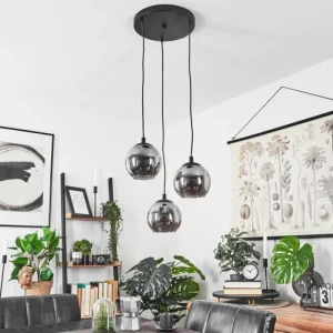 hofstein Suspension Sernf Noir, 3 lumières* Lampes Modernes