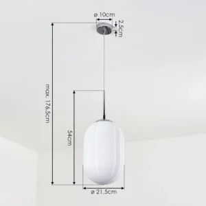 hofstein Suspension Sénal Chrome, 1 lumière* Lampes En Verre