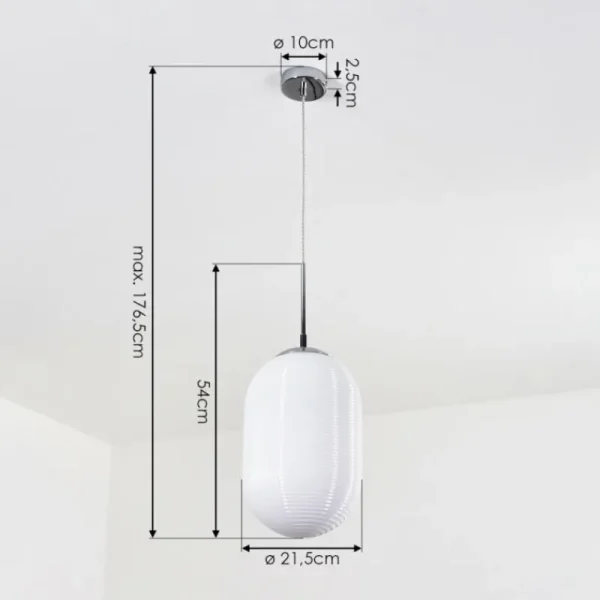 hofstein Suspension Sénal Chrome, 1 lumière* Lampes En Verre