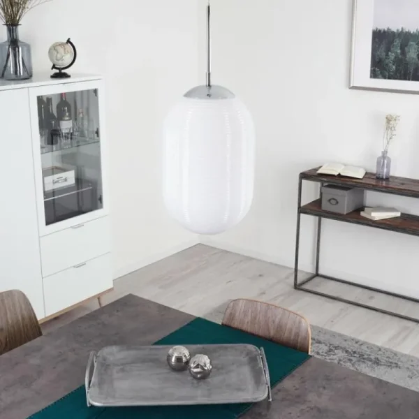 hofstein Suspension Sénal Chrome, 1 lumière* Lampes En Verre