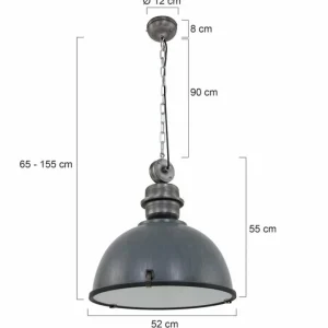 Luminaires Steinhauer Suspension Steinhauer Bikkel XXL Gris, 1 lumière* Lampes En Verre