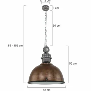 Luminaires Steinhauer Suspension Steinhauer Bikkel XXL Brun, 1 lumière* Lampes En Verre