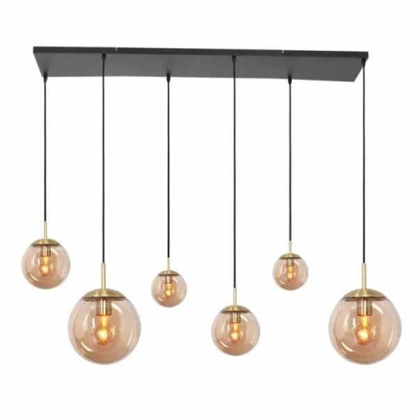 Luminaires Steinhauer Suspension Steinhauer Bollique Laiton, 6 lumières* Lampes En Verre