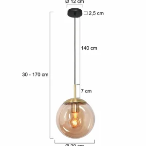 Luminaires Steinhauer Suspension Steinhauer Bollique Laiton, 1 lumière* Lampes En Verre