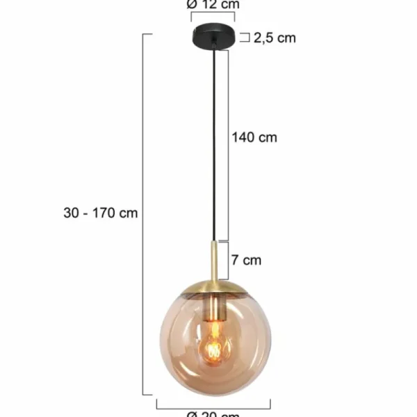 Luminaires Steinhauer Suspension Steinhauer Bollique Laiton, 1 lumière* Lampes En Verre