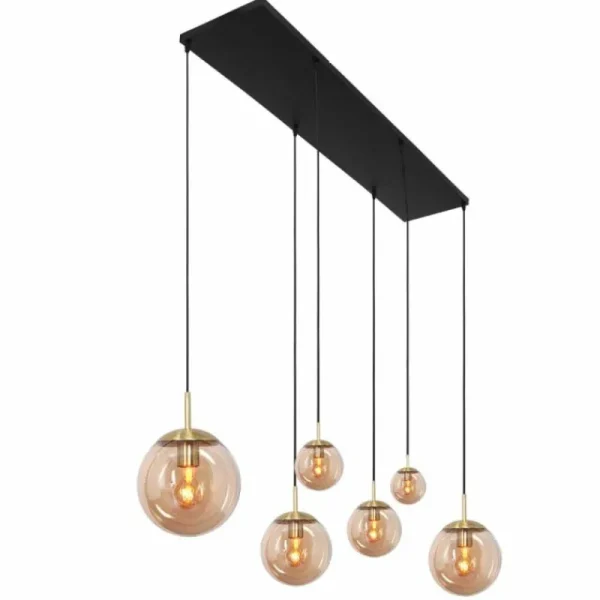 Luminaires Steinhauer Suspension Steinhauer Bollique Laiton, 6 lumières* Lampes En Verre
