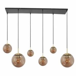 Luminaires Steinhauer Suspension Steinhauer Bollique Laiton, 6 lumières* Lampes En Verre