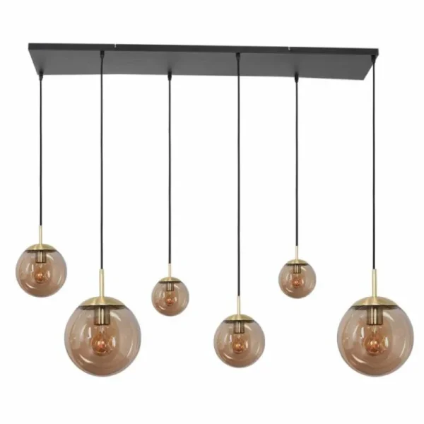 Luminaires Steinhauer Suspension Steinhauer Bollique Laiton, 6 lumières* Lampes En Verre