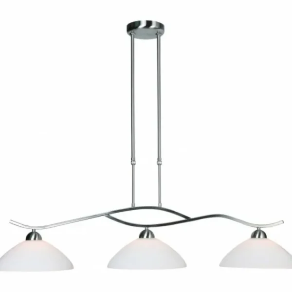 Luminaires Steinhauer Suspension Steinhauer CAPRI Acier inoxydable, 3 lumières* Lampes En Verre