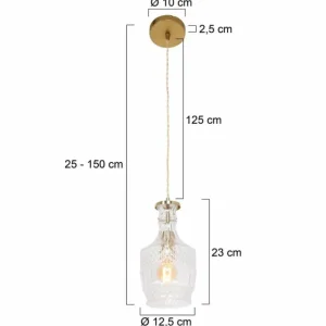 Luminaires Steinhauer Suspension Steinhauer Grazioglass Laiton, 1 lumière* Lampes En Verre