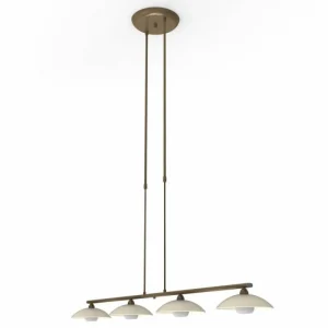 Luminaires Steinhauer Suspension Steinhauer Souvereign LED Bronze, 4 lumières* Lampes En Verre