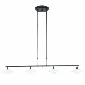 Luminaires Steinhauer Suspension Steinhauer Tallerken LED Nickel mat, 4 lumières* Lampes En Verre