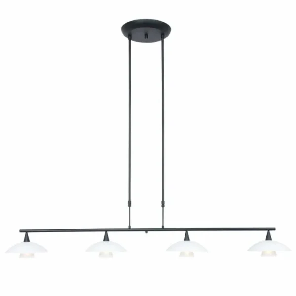 Luminaires Steinhauer Suspension Steinhauer Tallerken LED Nickel mat, 4 lumières* Lampes En Verre