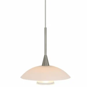 Luminaires Steinhauer Suspension Steinhauer Tallerken LED Acier inoxydable, Blanc, 1 lumière* Lampes En Verre