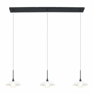 Luminaires Steinhauer Suspension Steinhauer Tallerken LED Nickel mat, 3 lumières* Lampes En Verre