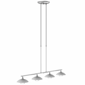 Luminaires Steinhauer Suspension Steinhauer Tallerken LED Acier inoxydable, Blanc, 4 lumières* Lampes En Verre