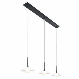 Luminaires Steinhauer Suspension Steinhauer Tallerken LED Nickel mat, 3 lumières* Lampes En Verre